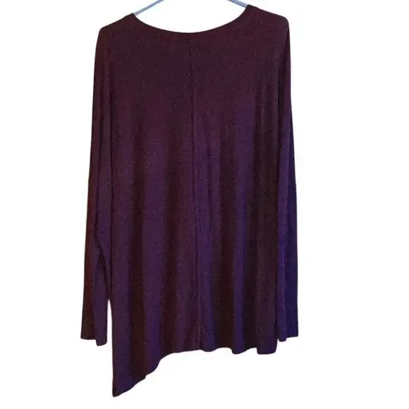 Athleta Cloudlight relaxed asymmetrical hem top in plum size XL - Picture 2 of 4